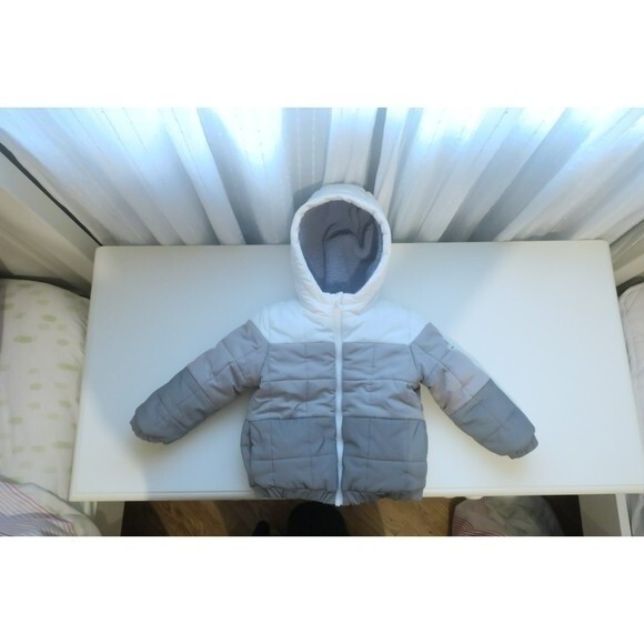 Monnalisa baby puffer jacket coat 12 ms grey sherpa winter designer warm cozy - Picture 4 of 16